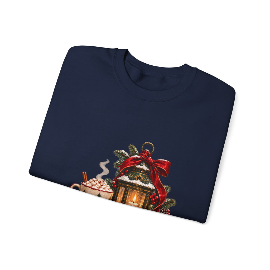 Cozy Holiday Lantern Christmas Sweatshirt — Vintage Winter Scene Crewneck