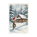 Winter Poster — Snowy Mailbox with Cardinal Matte Vertical Print