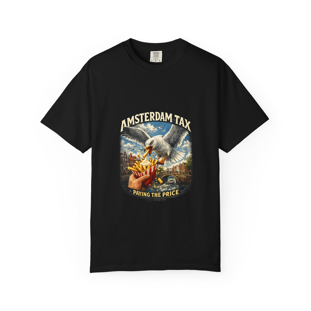Amsterdam Tax Graphic T-Shirt — "Paying the Price" Vintage Dove Design