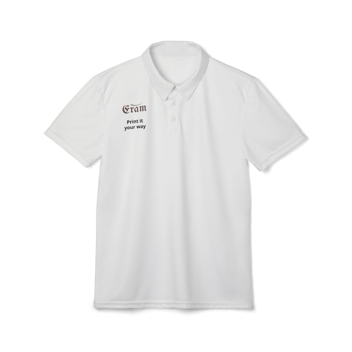 White Polo Shirt — Small 'G' Gothic Print