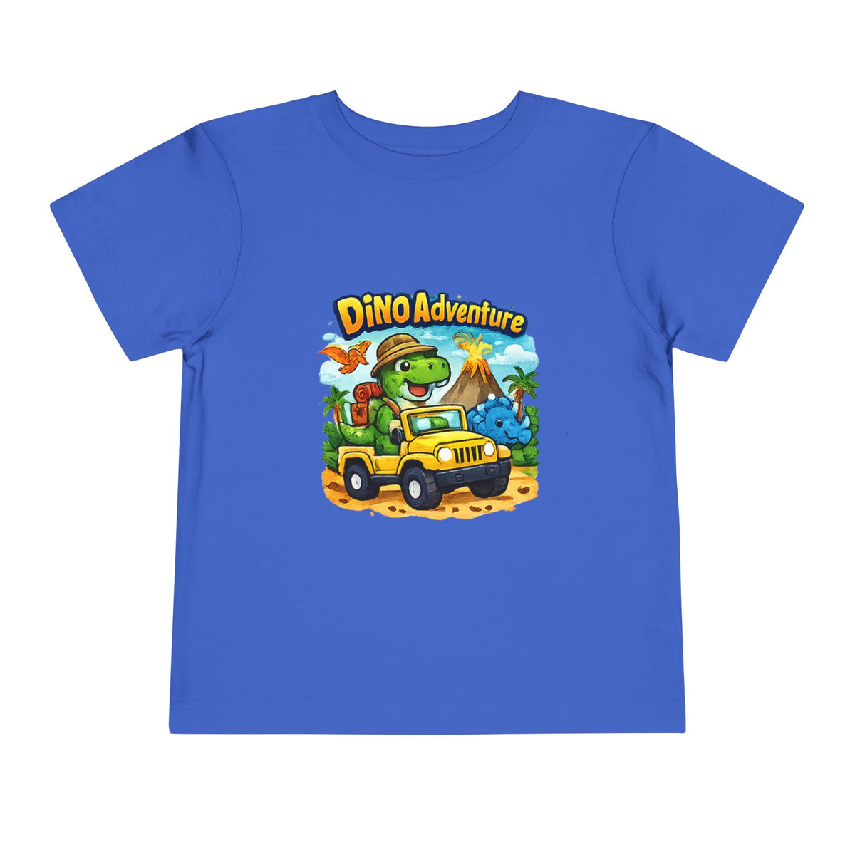 Dino Adventure Toddler Tee — Cute Dinosaur Jeep Graphic Shirt