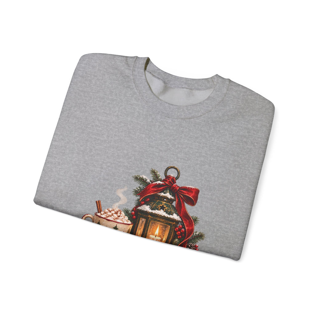 Cozy Holiday Lantern Christmas Sweatshirt — Vintage Winter Scene Crewneck