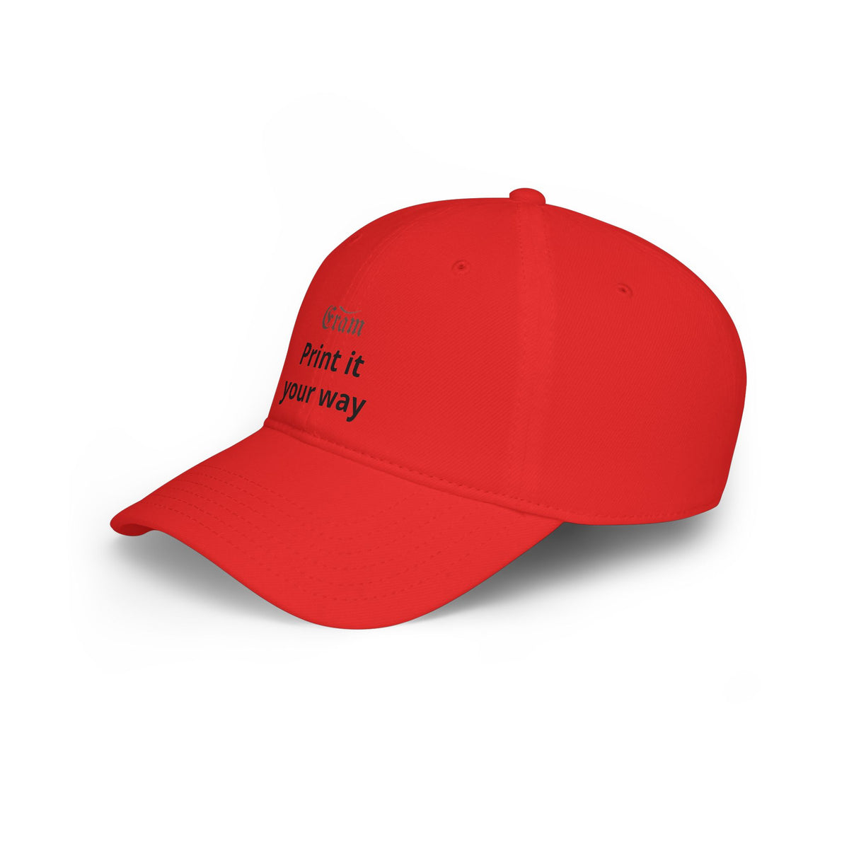 Low Profile Baseball Cap - Custom 'Print It Your Way' Embroidered Red Hat
