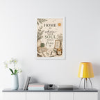 Framed Vertical Poster — "Home Is Where Your Soul Feels Free" Cozy Boho Wall Art