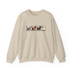 fall sweaters, Cats lover, halloween, trick & treat| minimalist cat lineup crewneck