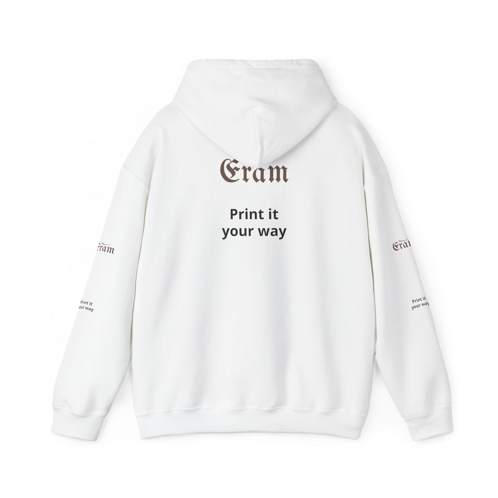 Eram Gothic Logo Hoodie — "Print it your way" White Pullover