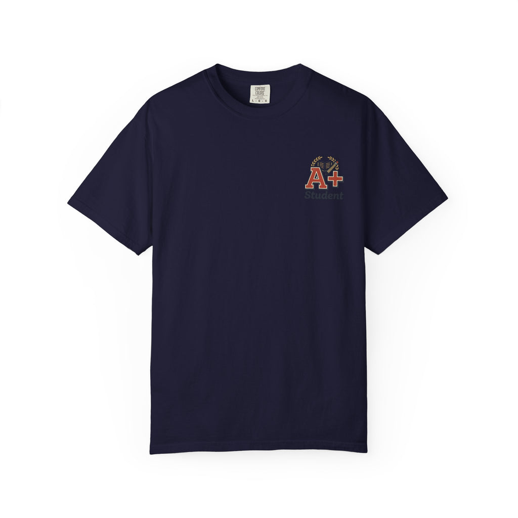 A+ Student T-Shirt — Small Chest Print Casual Tee