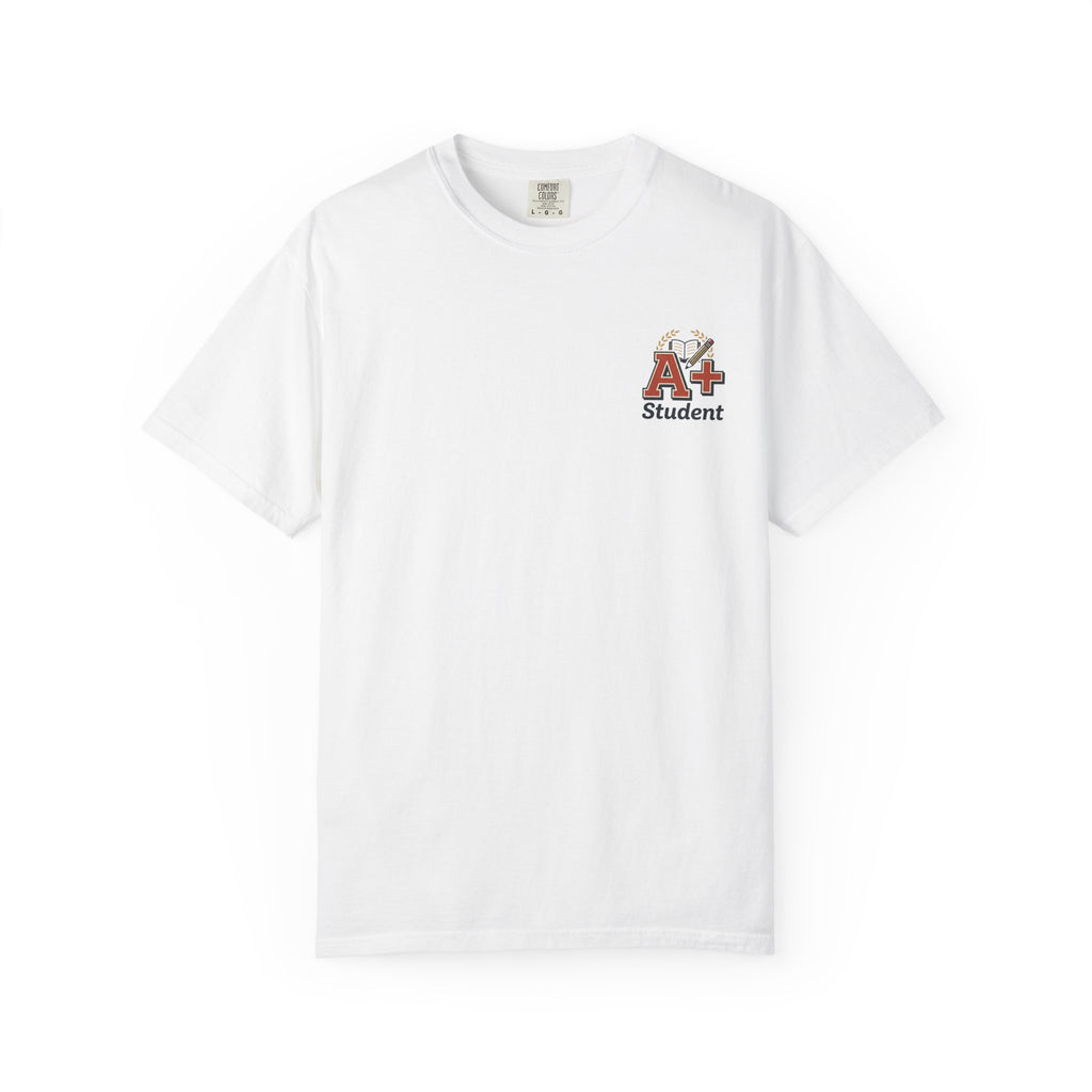 A+ Student T-Shirt — Small Chest Print Casual Tee