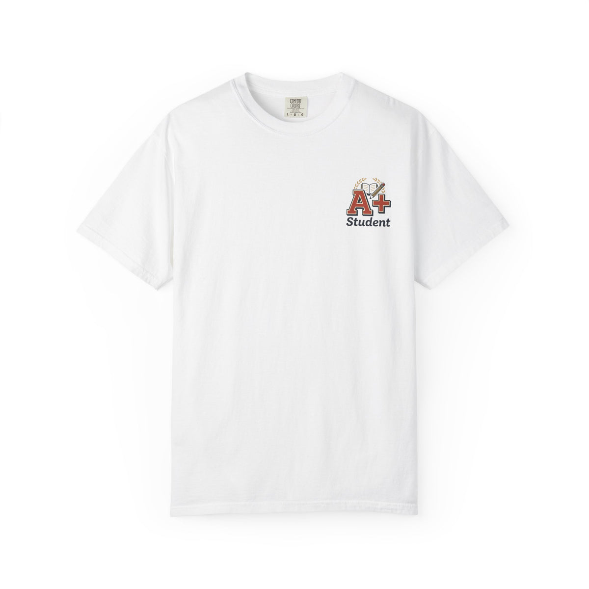 A+ Student T-Shirt — Small Chest Print Casual Tee