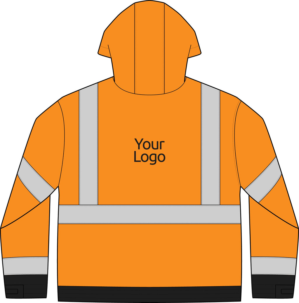 Hi Vis Bomber Jacket, Reflective Safety Jacket with Zip Front, for Construction and Road Crews, Sizes S-5XL