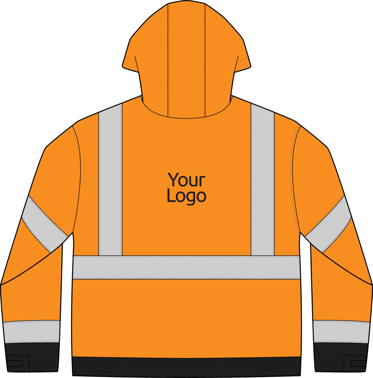 Hi Vis Bomber Jacket, Reflective Safety Jacket with Zip Front, for Construction and Road Crews, Sizes S-5XL