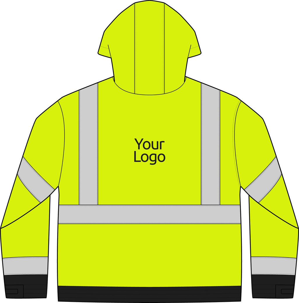 Hi Vis Bomber Jacket, Reflective Safety Jacket with Zip Front, for Construction and Road Crews, Sizes S-5XL