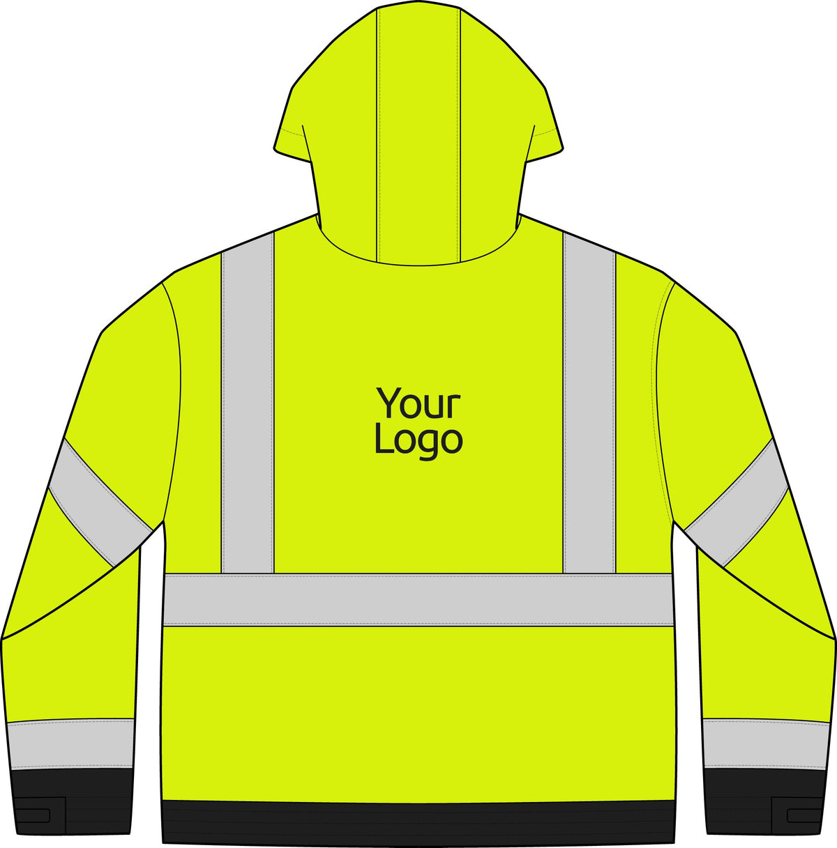 Hi Vis Bomber Jacket, Reflective Safety Jacket with Zip Front, for Construction and Road Crews, Sizes S-5XL