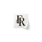 Monogram Square Sticker Rolls — Custom FR Logo Label Stickers (Sheet/ Roll)