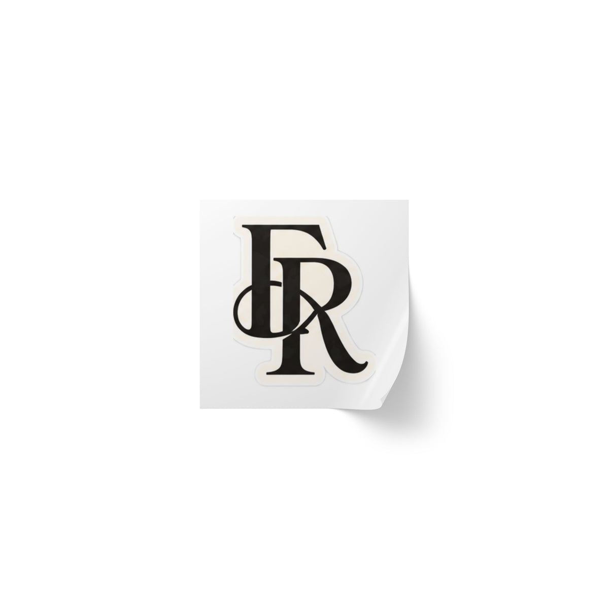 Monogram Square Sticker Rolls — Custom FR Logo Label Stickers (Sheet/ Roll)