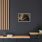 Framed Matte Canvas Horse Portrait — Vintage Dark Equestrian Wall Art