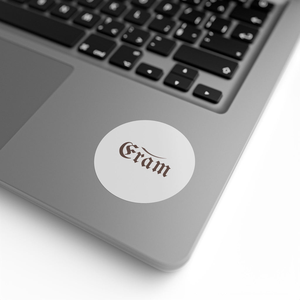 Round Sticker Rolls — Custom 'Eram' Script Label Stickers (Vintage Gothic Logo)