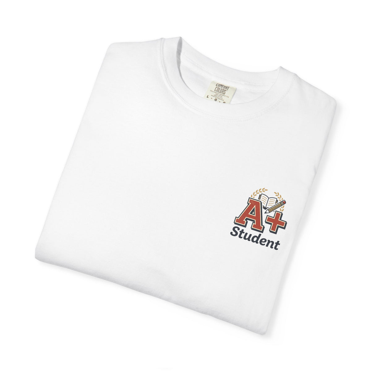 A+ Student T-Shirt — Small Chest Print Casual Tee