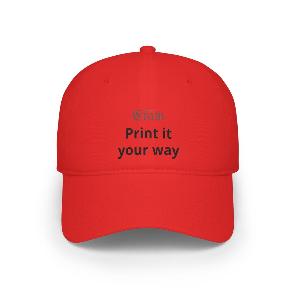 Low Profile Baseball Cap - Custom 'Print It Your Way' Embroidered Red Hat