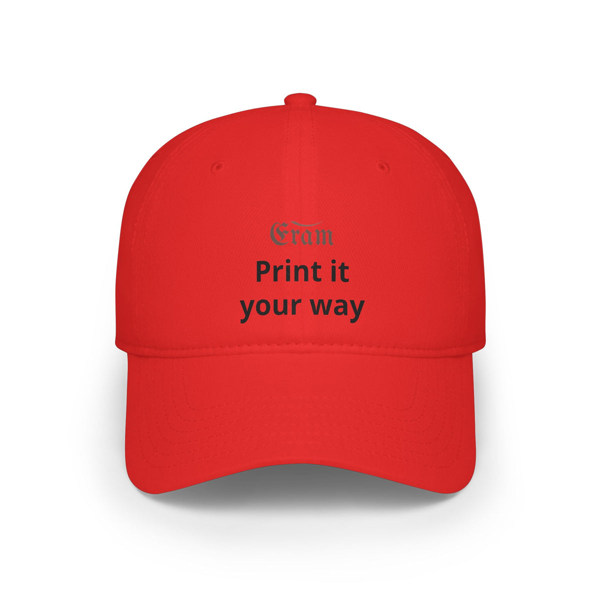 Low Profile Baseball Cap - Custom 'Print It Your Way' Embroidered Red Hat