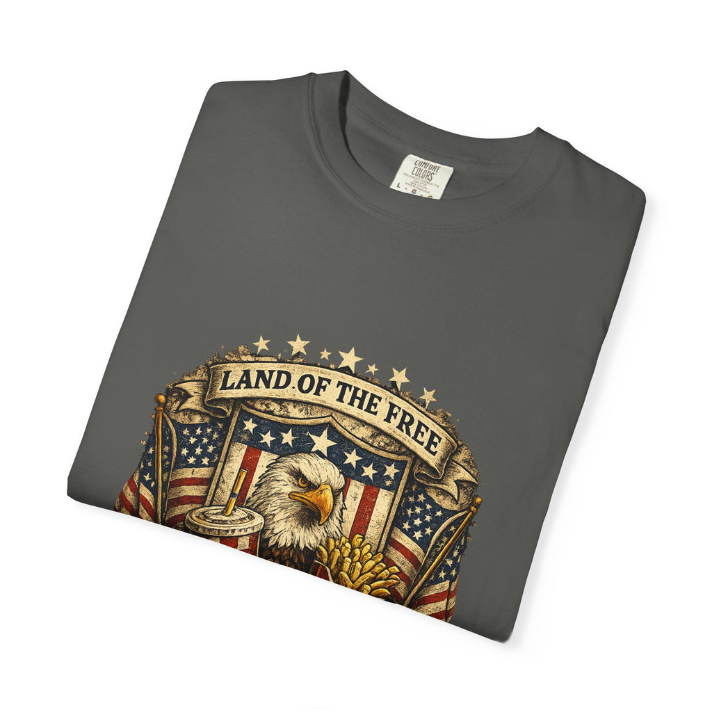 Land of the Free Refills T-Shirt — Patriotic Eagle Beer Design