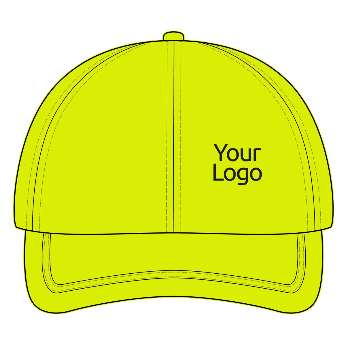 Custom Logo Hi Vis Cap, Reflective Work Hat for Teams and Crews, Adjustable