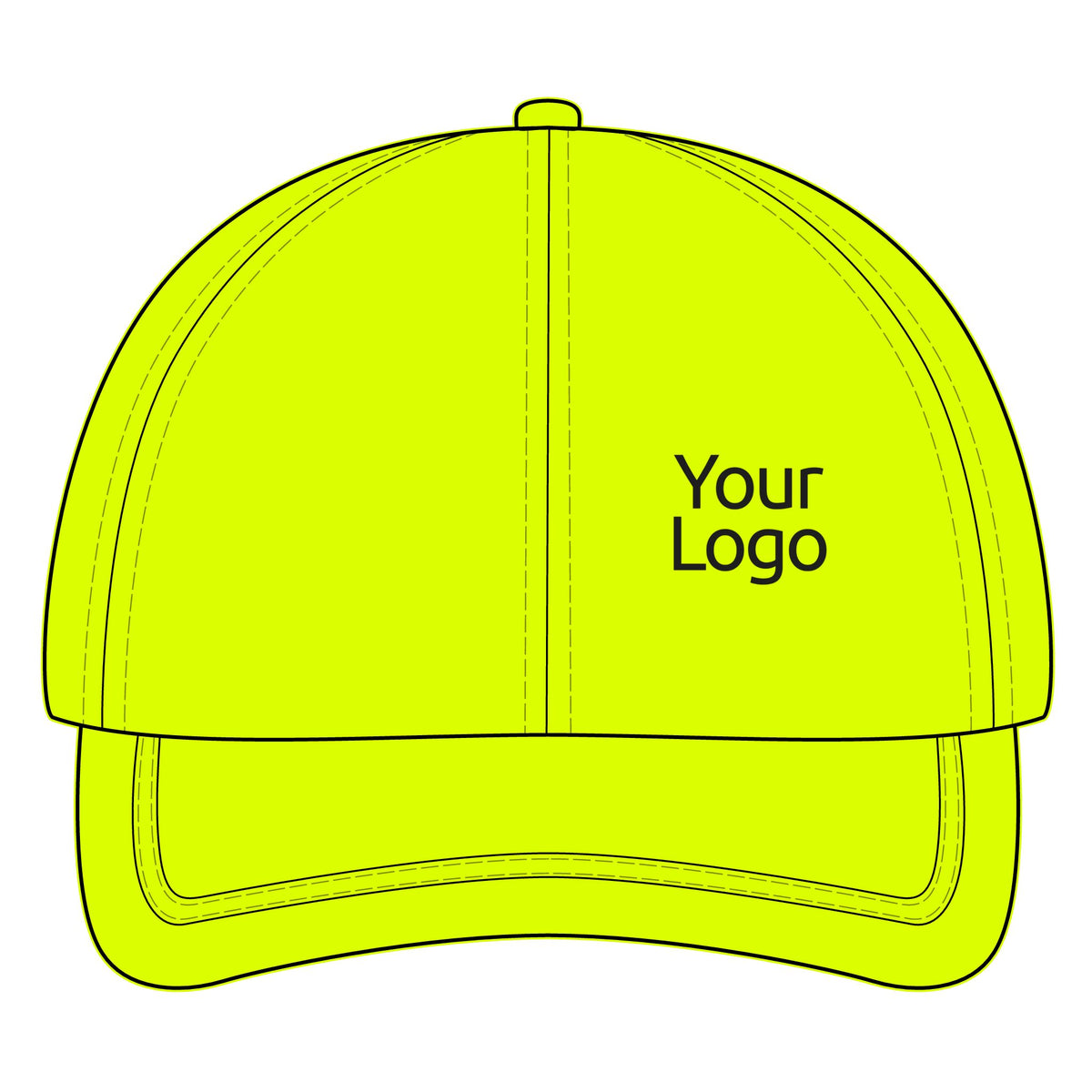 Custom Logo Hi Vis Cap, Reflective Work Hat for Teams and Crews, Adjustable