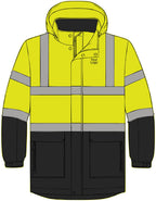 High Visibility Safety Parka, ANSI Class 3 Reflective Winter Jacket, for Construction and Road Work, Sizes XS-5XL