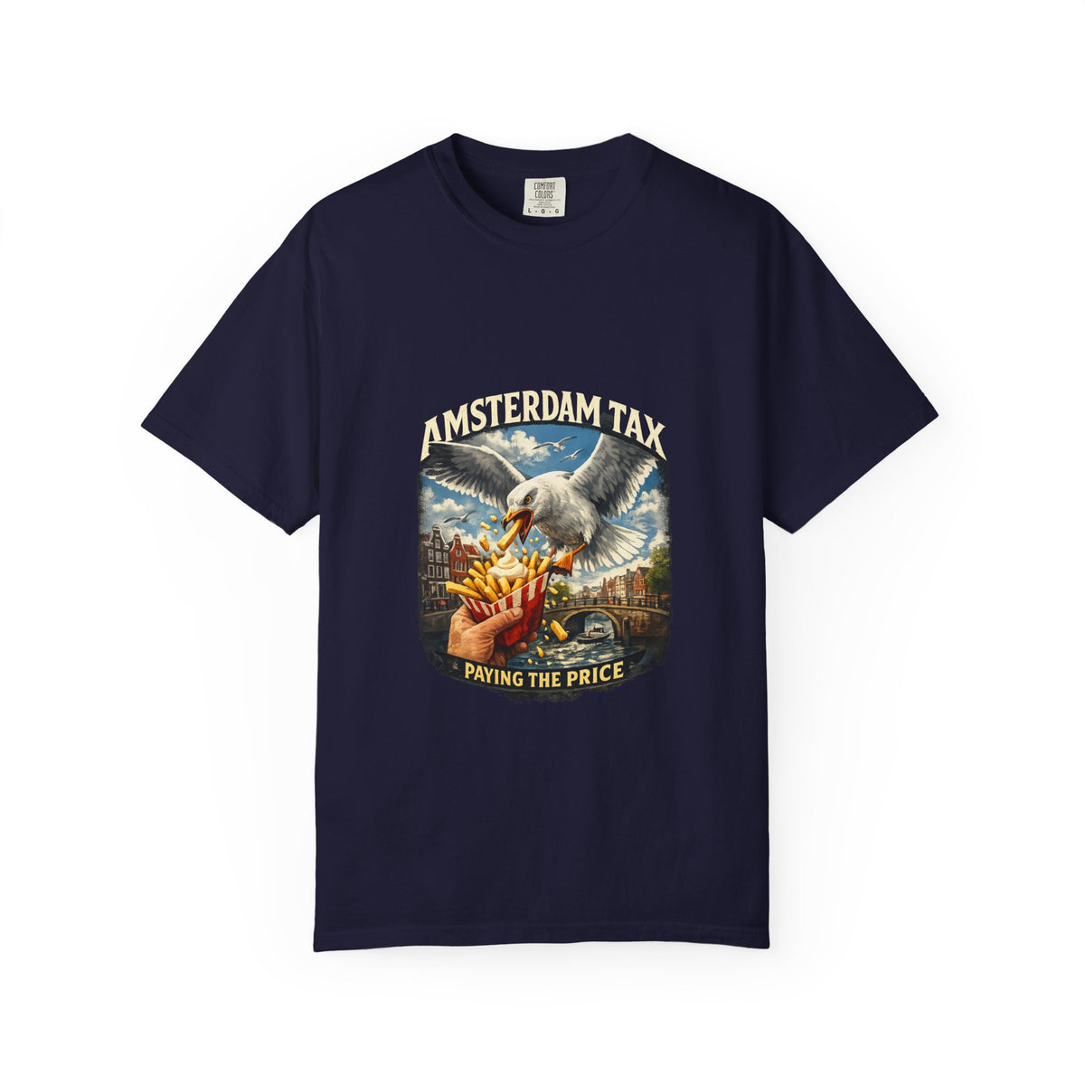 Amsterdam Tax Graphic T-Shirt — "Paying the Price" Vintage Dove Design