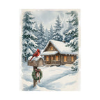 Winter Poster — Snowy Mailbox with Cardinal Matte Vertical Print