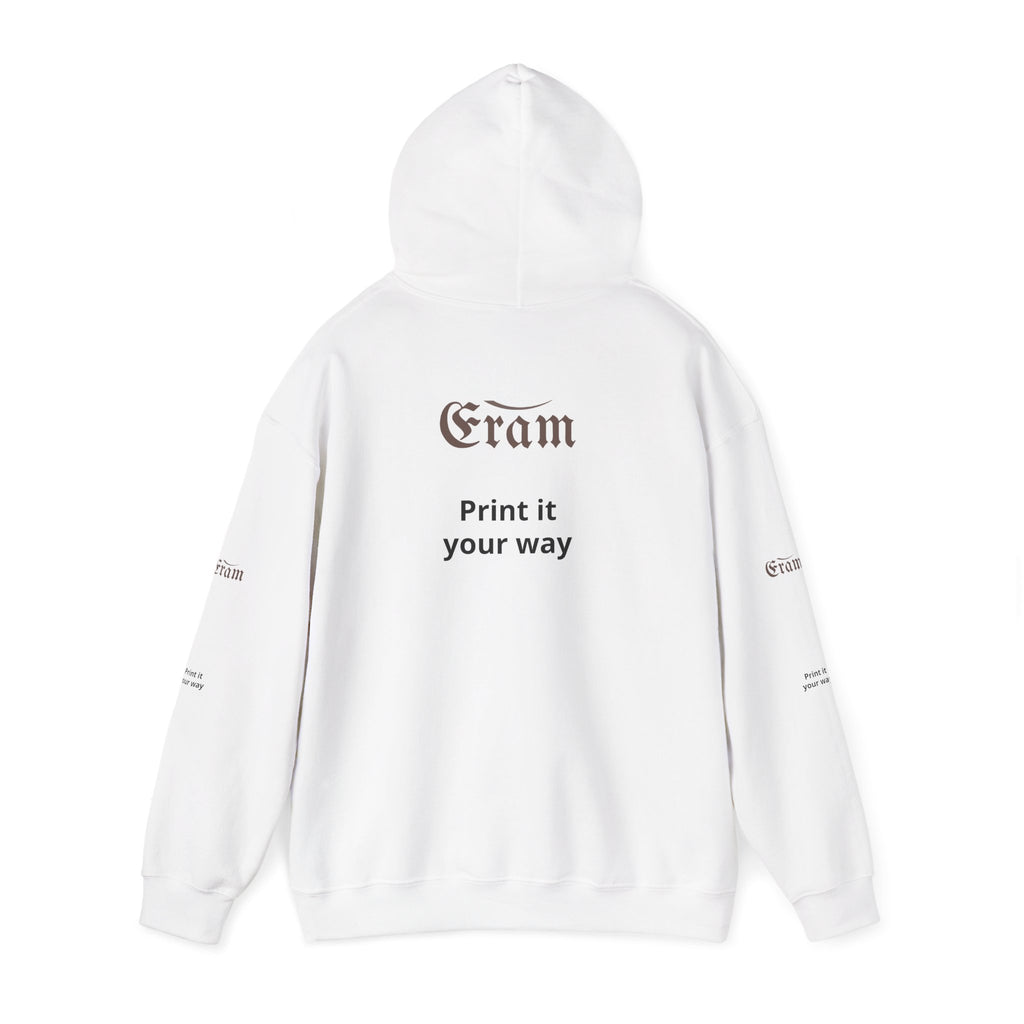 Eram Gothic Logo Hoodie — "Print it your way" White Pullover