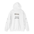 Eram Gothic Logo Hoodie — "Print it your way" White Pullover