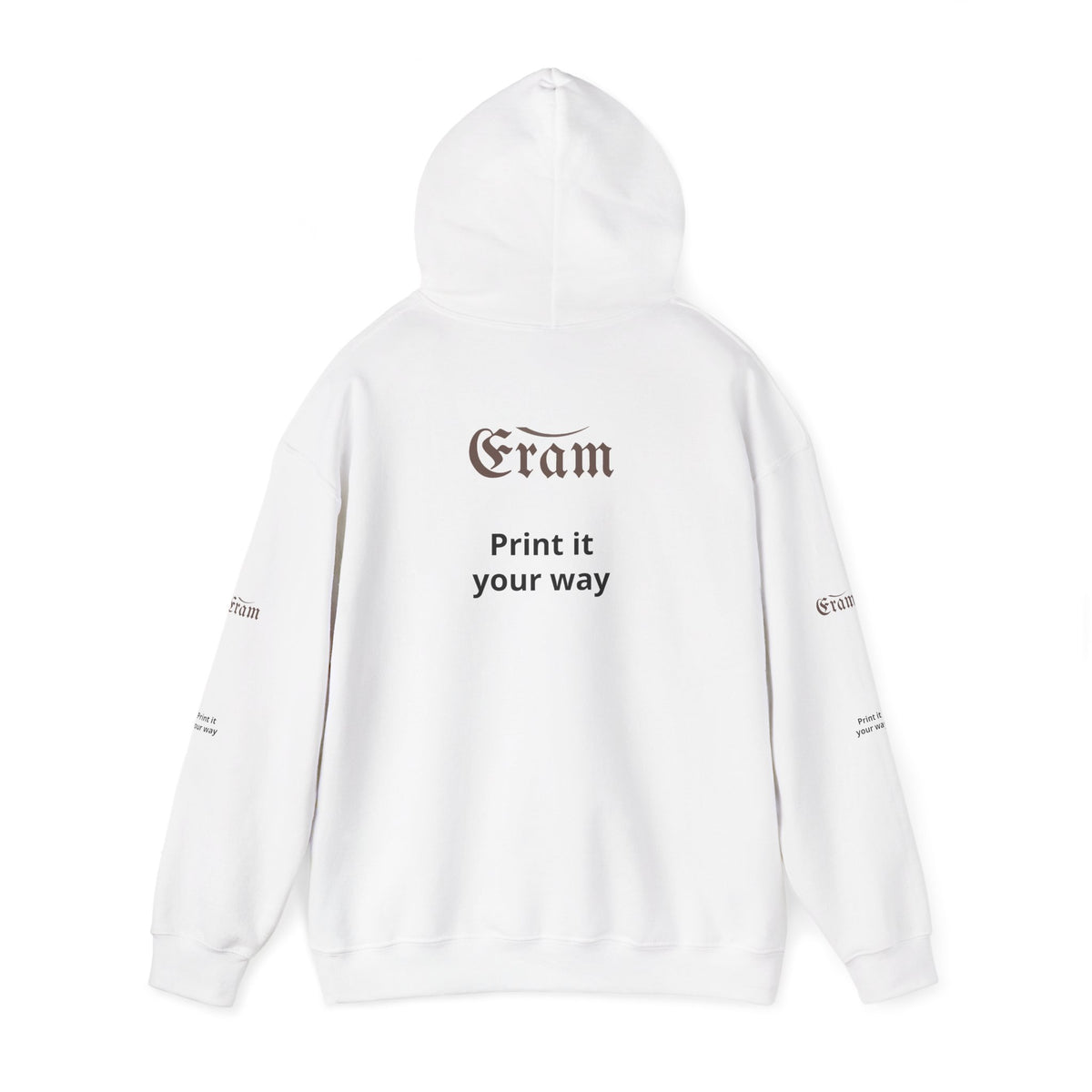Eram Gothic Logo Hoodie — "Print it your way" White Pullover