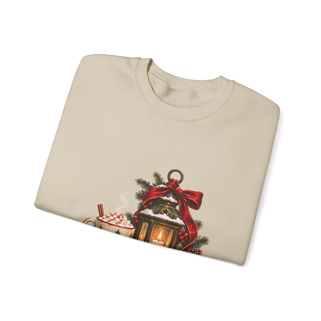 Cozy Holiday Lantern Christmas Sweatshirt — Vintage Winter Scene Crewneck