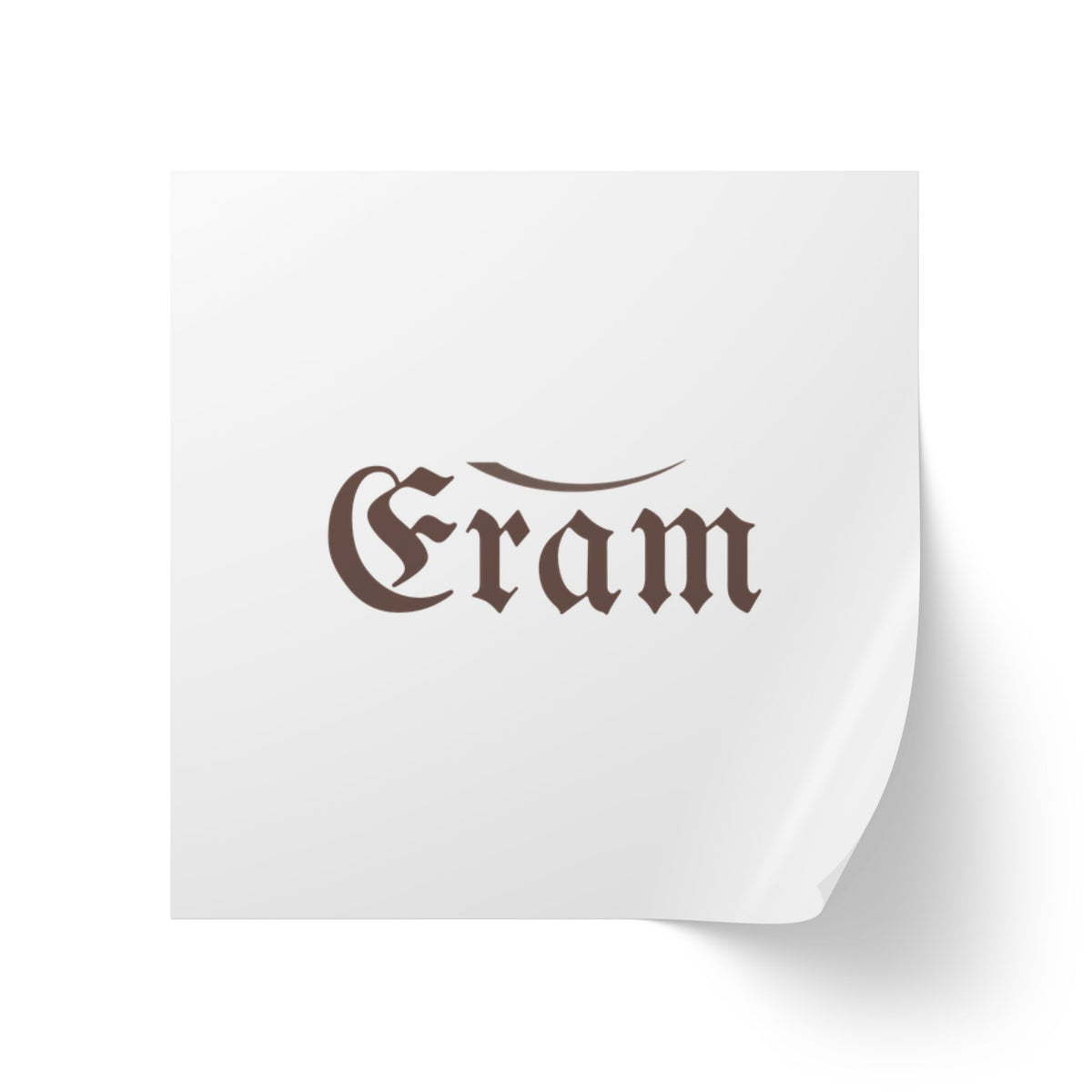 Square Sticker Rolls — Custom "Eram" Logo Label Stickers for Packaging & Branding