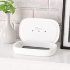UV Phone Sanitizer Box with Wireless Charger, 2-in-1 Qi Charging Pad, for Home and Office, Fits Most Smartphones