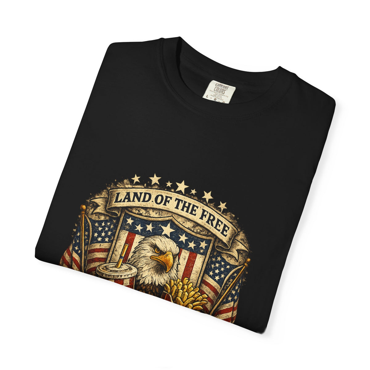 Land of the Free Refills T-Shirt — Patriotic Eagle Beer Design