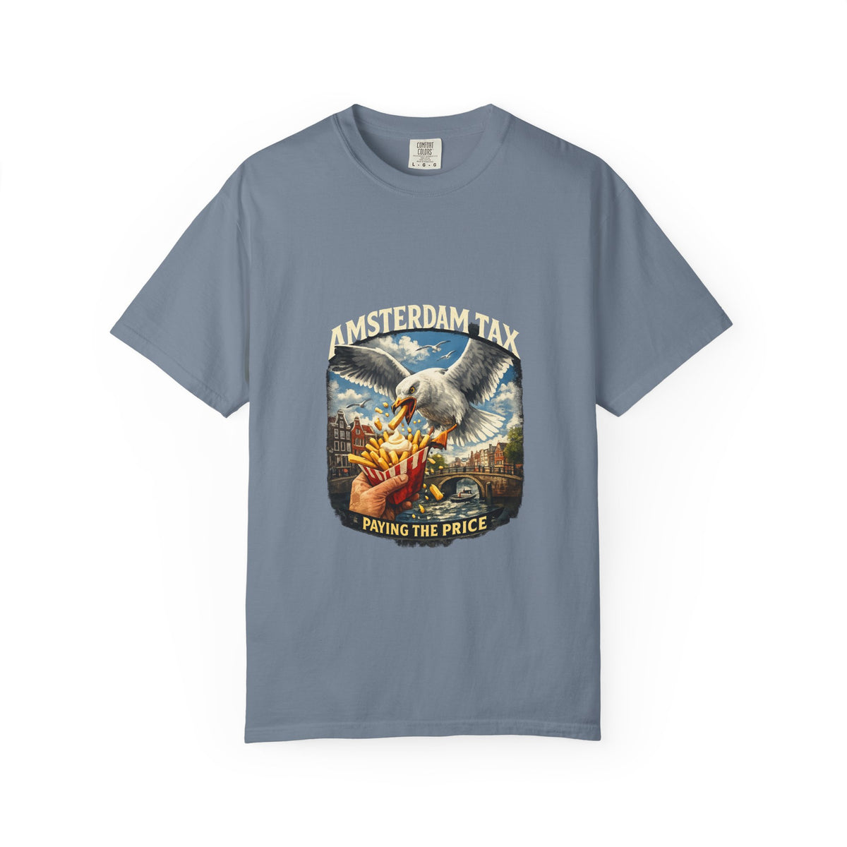 Amsterdam Tax Graphic T-Shirt — "Paying the Price" Vintage Dove Design