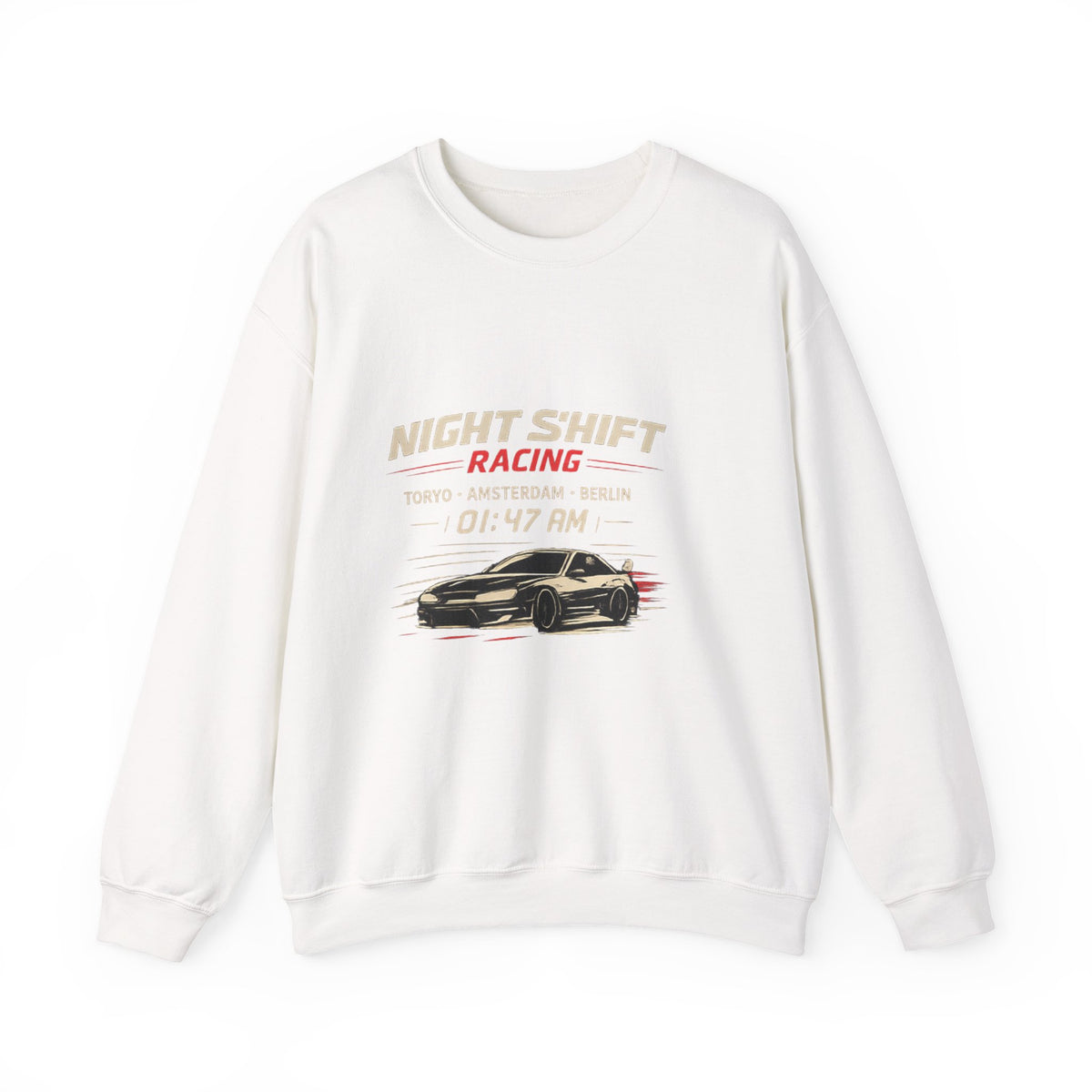 Night Shift Racing Crewneck Sweatshirt — Vintage Car Graphic