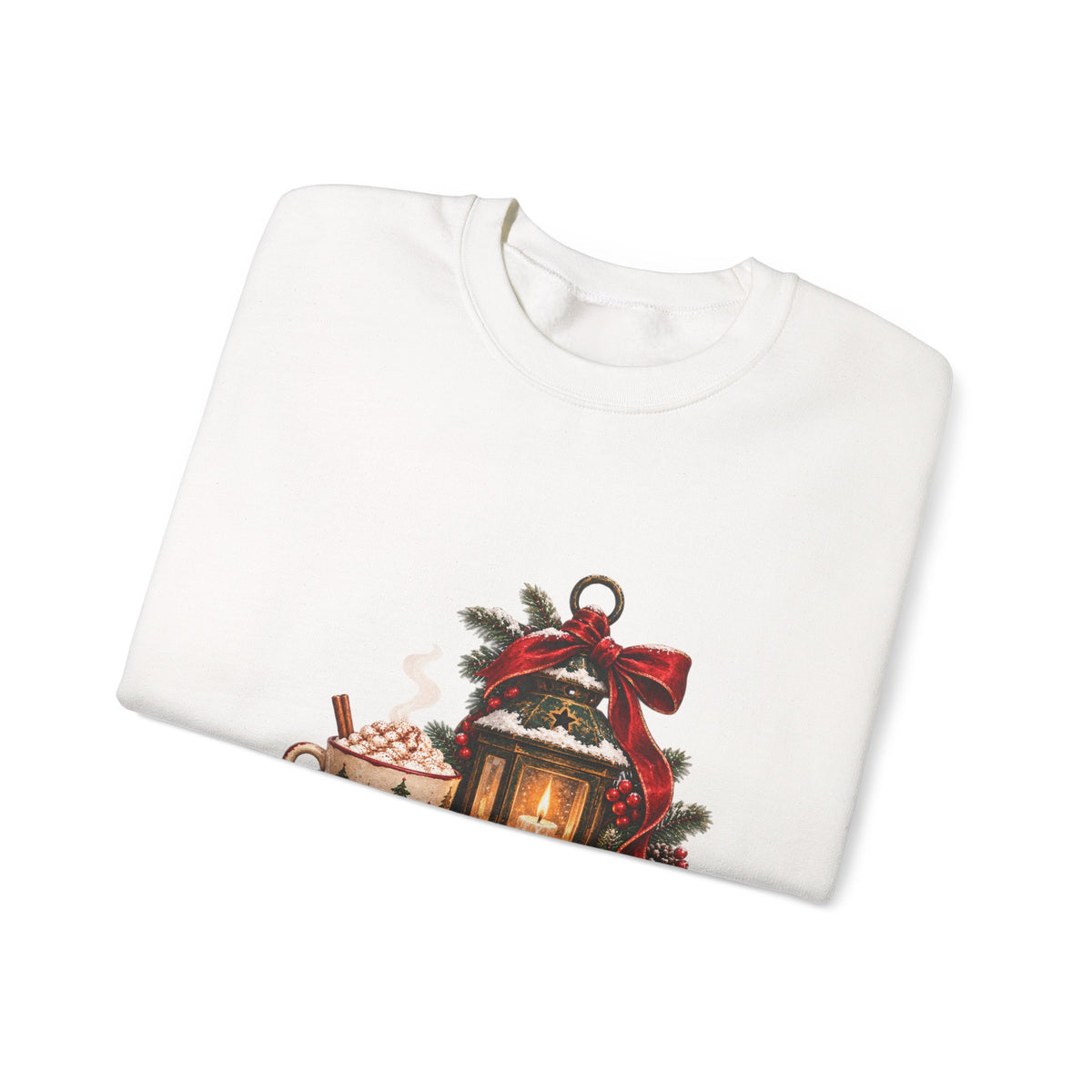 Cozy Holiday Lantern Christmas Sweatshirt — Vintage Winter Scene Crewneck