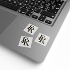 Monogram Square Sticker Rolls — Custom FR Logo Label Stickers (Sheet/ Roll)