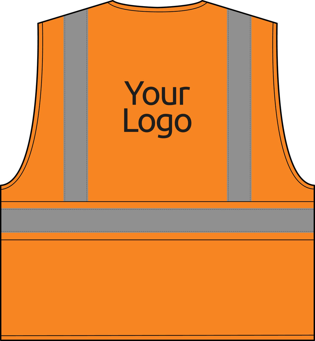 Custom Logo Hi Vis Safety Vest, Reflective ANSI Class 2, Printed with Your Company Logo for Teams and Crews, Sizes S-4XL