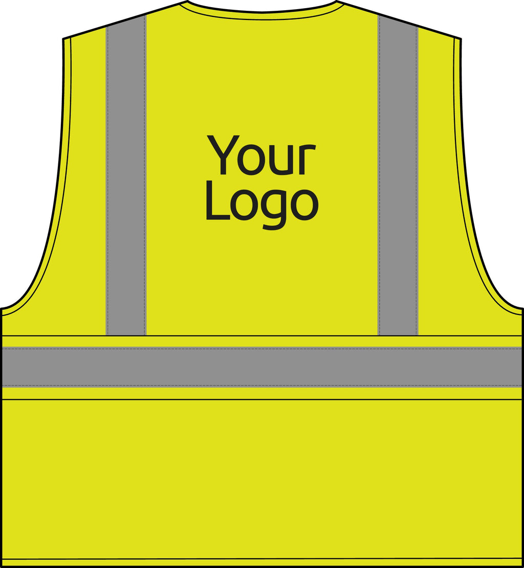 Custom Logo Hi Vis Safety Vest, Reflective ANSI Class 2, Printed with Your Company Logo for Teams and Crews, Sizes S-4XL