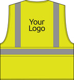 Custom Logo Hi Vis Safety Vest, Reflective ANSI Class 2, Printed with Your Company Logo for Teams and Crews, Sizes S-4XL