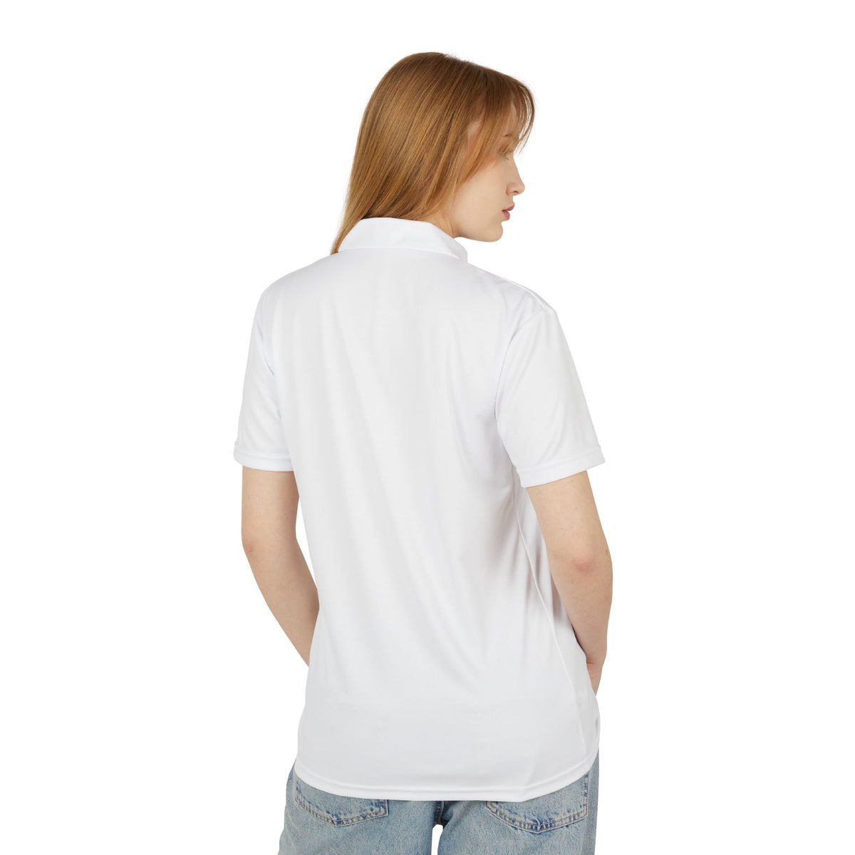 White Polo Shirt — Small 'G' Gothic Print