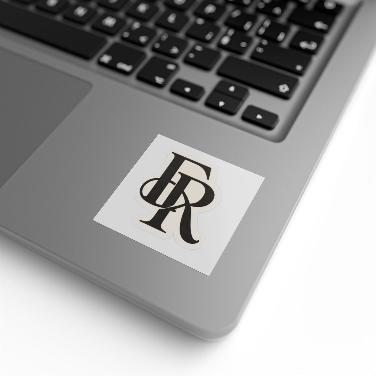 Monogram Square Sticker Rolls — Custom FR Logo Label Stickers (Sheet/ Roll)