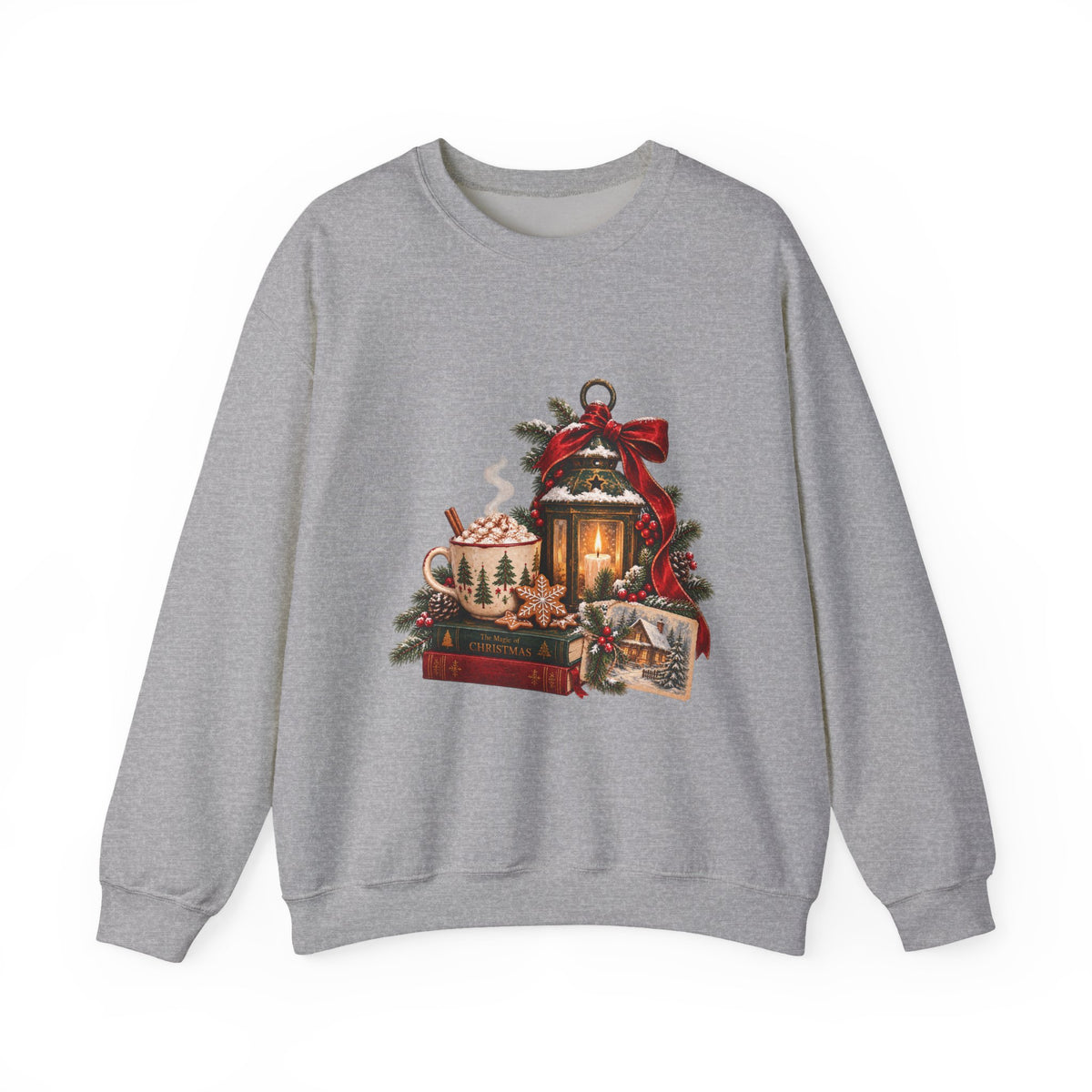 Cozy Holiday Lantern Christmas Sweatshirt — Vintage Winter Scene Crewneck