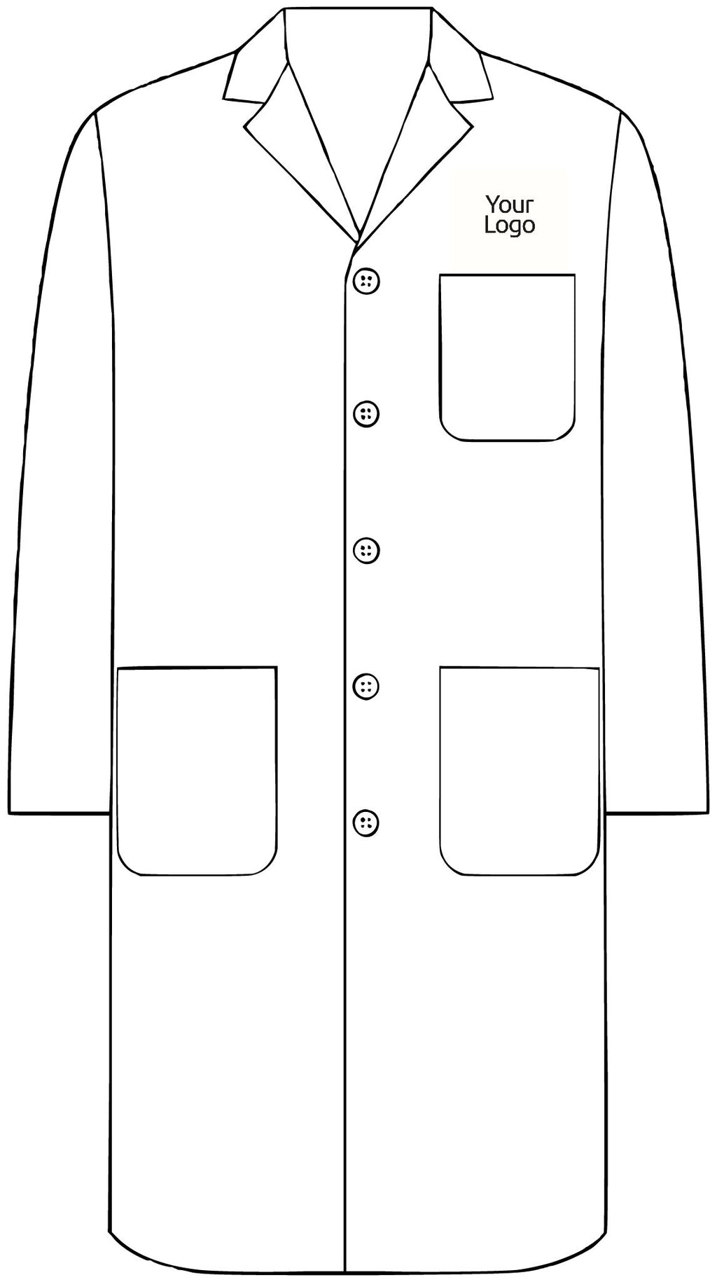 Custom Lab Coat with Logo or Name, White Coat for Clinics, Labs and Schools, XS-3XL