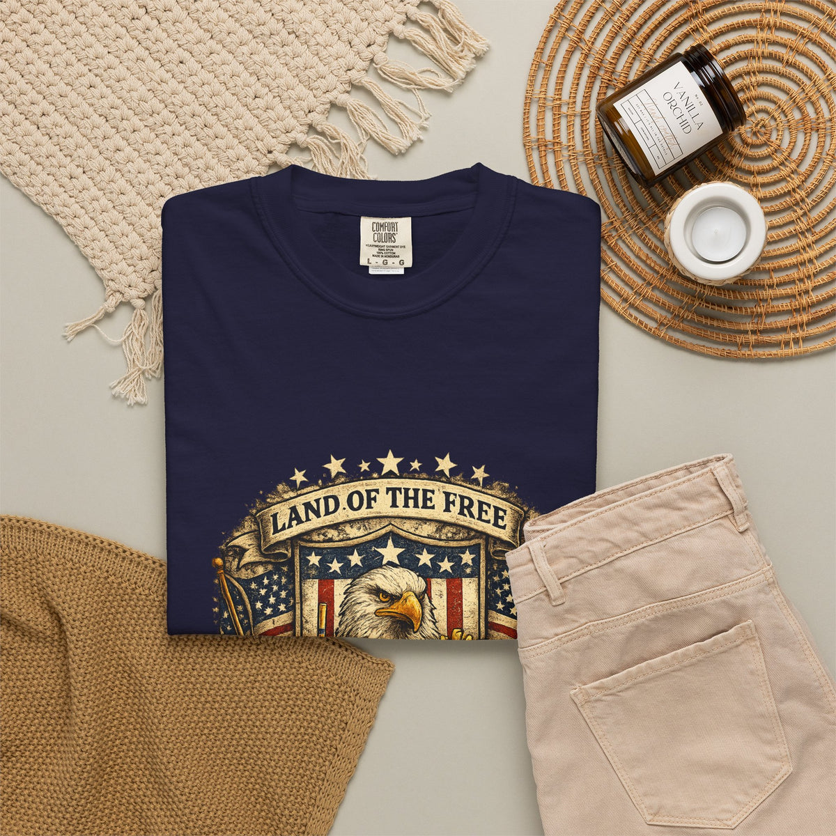 Land of the Free Refills T-Shirt — Patriotic Eagle Beer Design