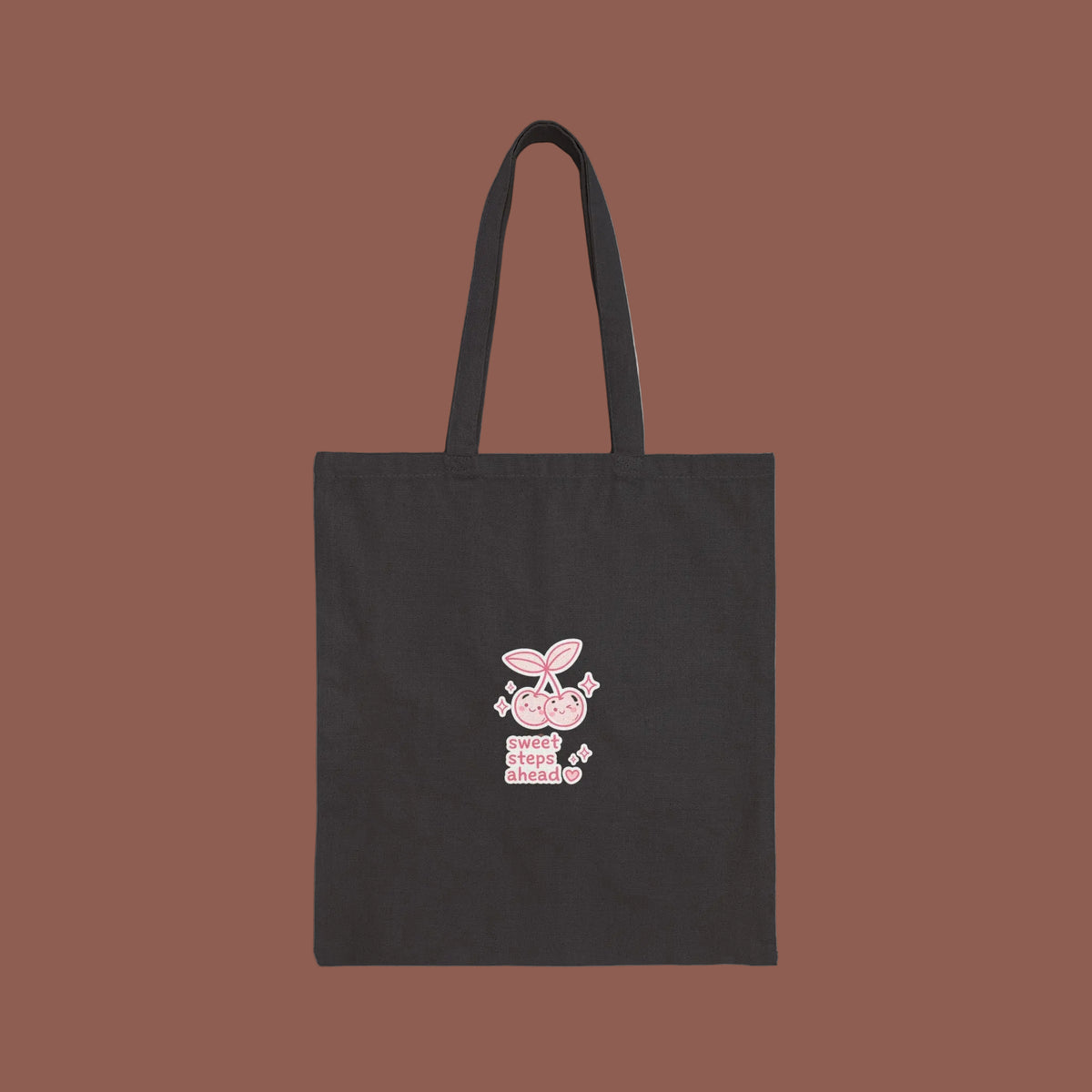 Cherry Sketch Cotton Tote Bag — 'sweet days ahead' Eco Canvas Shopper